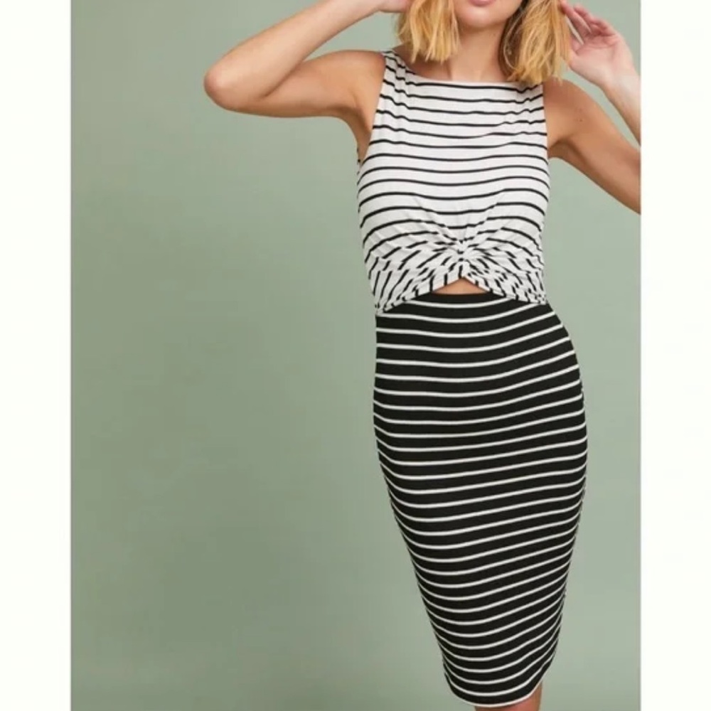Bailey 44 Striped Cut Out Midi Dress